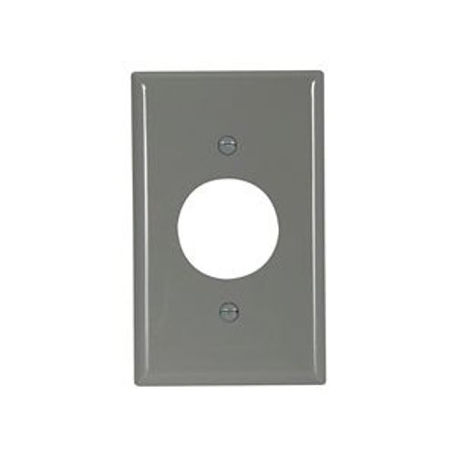 Main product image of Single Receptacle Wallplate, Gray, 1.406" Hole Cutout, Nylon, Single- Gang, Standard, 5131GY-BOX