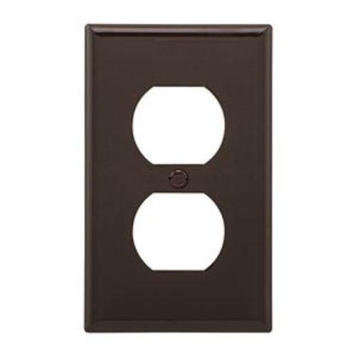 Main product image of Duplex Receptacle Wallplate, Brown, Duplex Receptacle Cutout, Nylon, Single- Gang, 5132B-BOX