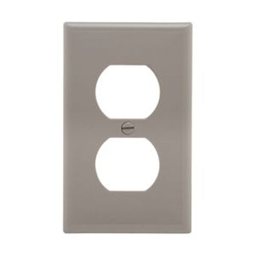 Main product image of Duplex Receptacle Wallplate, Gray, Duplex Receptacle Cutout, Nylon, Single- Gang, Standard, 5132GY-BOX