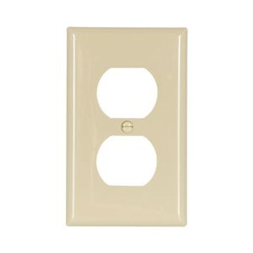 Main product image of Standard Size Duplex Receptacle Wallplate, Ivory, Power Outlet, Nylon, 1, Standard, 5132V