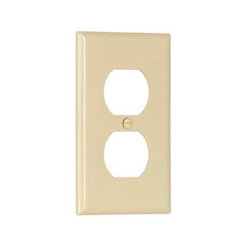 Main product image of Standard Size Duplex Receptacle Wallplate, Ivory, Power Outlet, Nylon, 1, Standard, 5132V