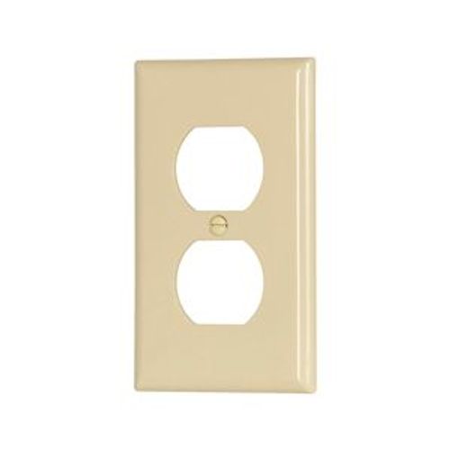 Main product image of Standard Size Duplex Receptacle Wallplate, Ivory, Power Outlet, Nylon, 1, Standard, 5132V