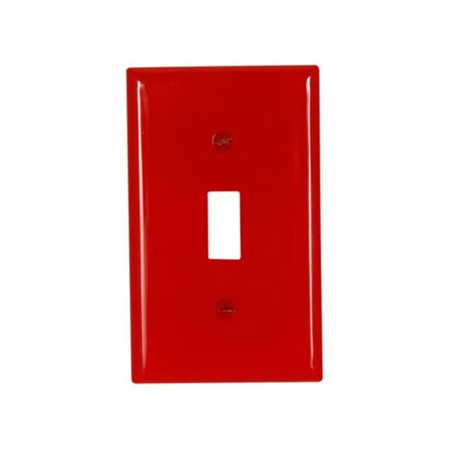Main product image of Toggle Wallplate, Red, Toggle Cutout, Nylon, Single- Gang, Standard, Ed Box, 5134RD-BOX