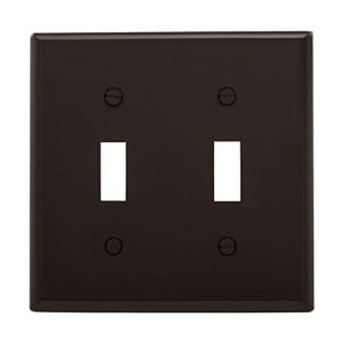 Main product image of Toggle Wallplate, Brown, Toggle Cutout, Nylon, Two- Gang, Standard, Ed Box, 5139B-BOX