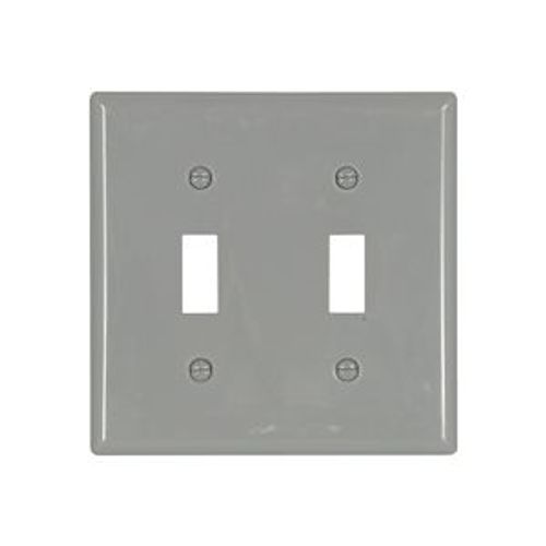 Main product image of Toggle Wallplate, Gray, Toggle Cutout, Nylon, Two- Gang, Standard, Ed Box, 5139GY-BOX