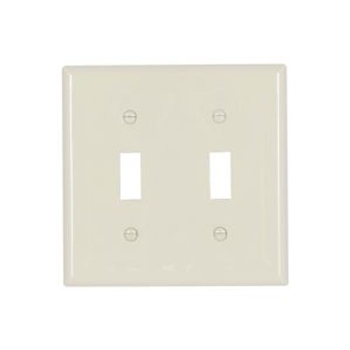 Main product image of Toggle Wallplate, Lt. Almond, Toggle Cutout, Nylon, Two- Gang, Standard, 5139LA
