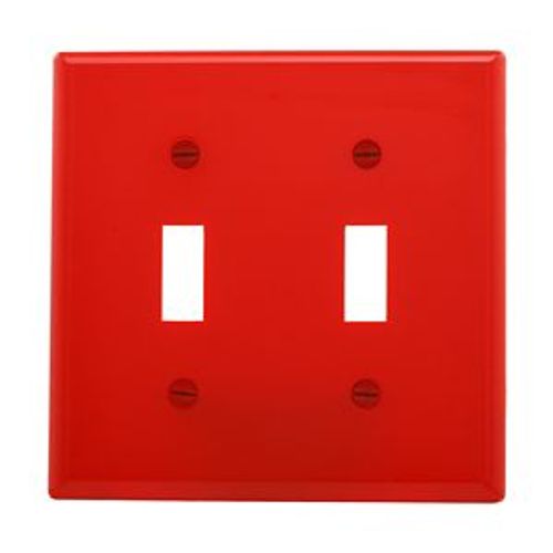 Main product image of Toggle Wallplate, Red, Toggle Cutout, Nylon, Two- Gang, Standard, Ed Box, 5139RD-BOX