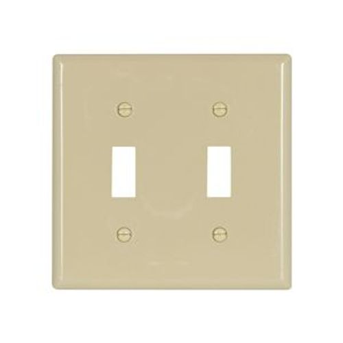 Main product image of Toggle Wallplate, Ivory, Toggle Cutout, Nylon, Two- Gang, Standard, Ed Box, 5139V-BOX