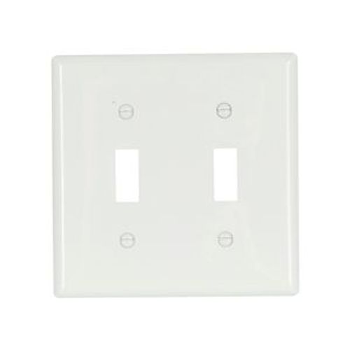 Main product image of Toggle Wallplate, White, Toggle Cutout, Nylon, Two- Gang, Standard, Ed Box, 5139W-BOX