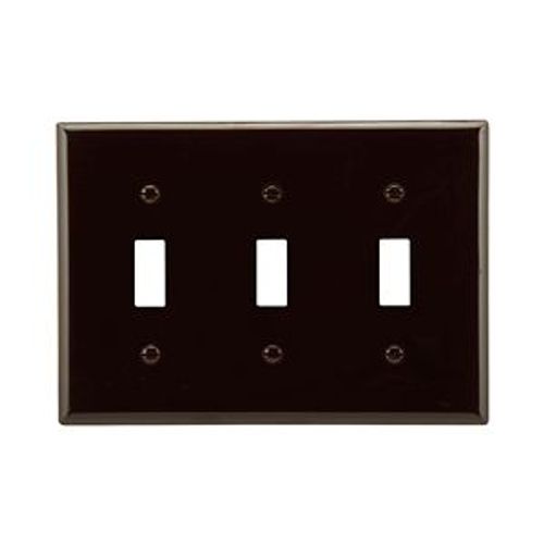Main product image of Standard Size Toggle Switch Wallplate, Brown, Toggle, Nylon, 3, Standard, 5141B-BOX