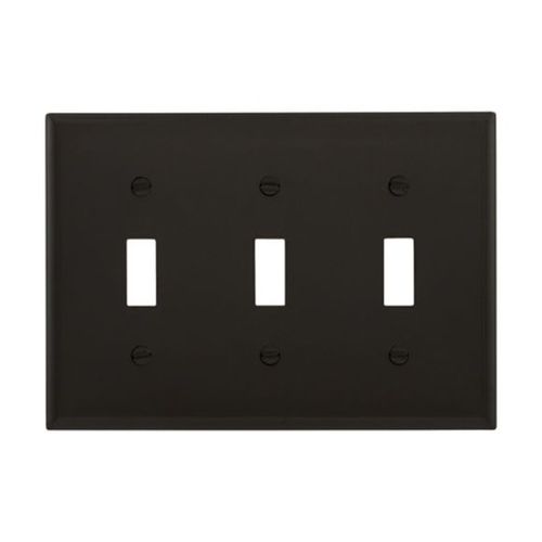 Main product image of Toggle Wallplate, Black, Toggle Cutout, Nylon, Three- Gang, Standard, 5141BK