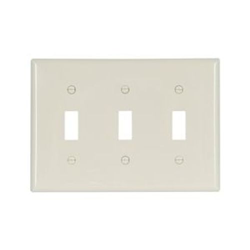 Main product image of Toggle Wallplate, Lt. Almond, Toggle Cutout, Nylon, Three- Gang, Standard, 5141LA