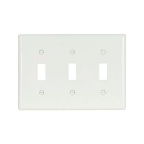 Main product image of Toggle Wallplate, White, Toggle Cutout, Nylon, Three- Gang, Standard, Ed Box, 5141W-BOX