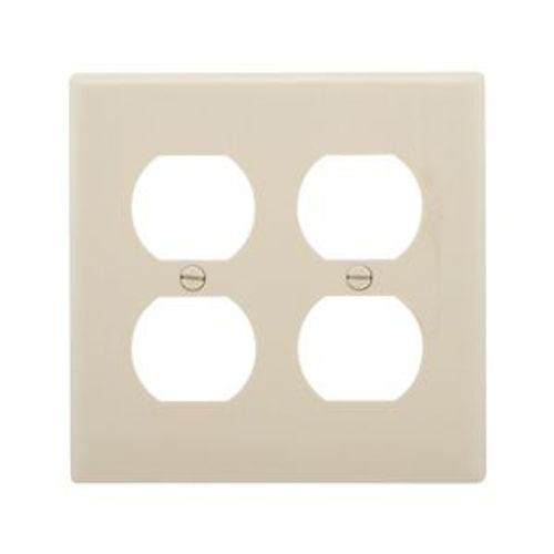 Main product image of Duplex Receptacle Wallplate, Lt. Almond, Duplex Receptacle Cutout, Nylon, 2- Gang, Standard, 5150LA