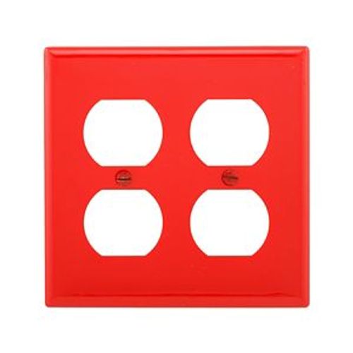 Main product image of Duplex Receptacle Wallplate, Red, Duplex Receptacle Cutout, Nylon, 2- Gang, Standard, Ed Box, 5150RD-BOX