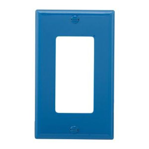 Main product image of Decorator / Gfci Wallplate, Blue, Decorator Cutout, Nylon, Single- Gang, Standard, 5151BL