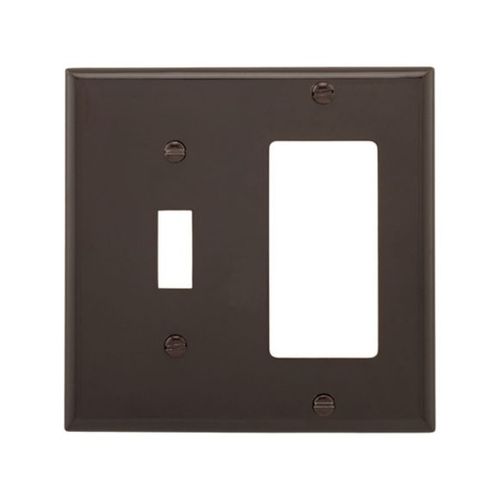 Main product image of Combination Wallplate, Brown, Toggle, Decorator Cutout, Nylon, Two- Gang, Standard, Ed Box, 5153B-BOX
