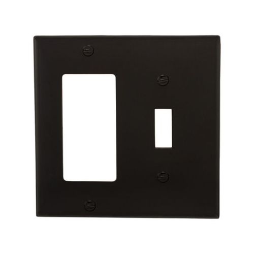 Main product image of Combination Wallplate, Black, Toggle, Decorator Cutout, Nylon, Two- Gang, Standard, 5153BK