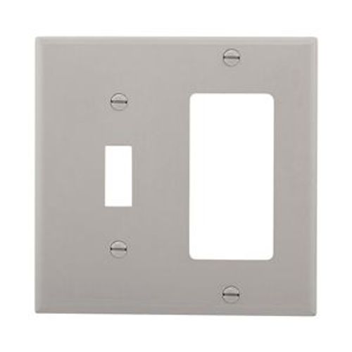 Main product image of Combination Wallplate, Gray, Toggle, Decorator Cutout, Nylon, Two- Gang, Standard, Ed Box, 5153GY-BOX
