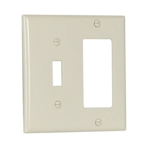 Main product image of Combination Wallplate, Lt. Almond, Toggle, Decorator Cutout, Nylon, Two- Gang, Standard, 5153LA