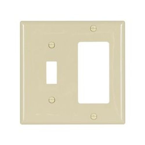 Main product image of Combination Wallplate, Ivory, Toggle, Decorator Cutout, Nylon, Two- Gang, Standard, Ed Box, 5153V-BOX