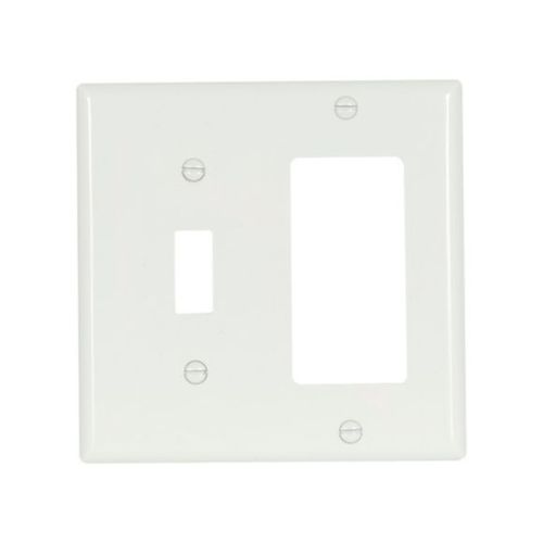 Main product image of Combination Wallplate, White, Toggle, Decorator Cutout, Nylon, Two- Gang, Standard, Ed Box, 5153W-BOX