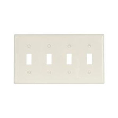 Main product image of Toggle Wallplate, Lt. Almond, Toggle Cutout, Nylon, Four- Gang, Standard, 5154LA