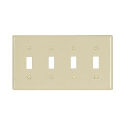 Main product image of Toggle Wallplate, Ivory, Toggle Cutout, Nylon, Four- Gang, Standard, Ed Box, 5154V-BOX