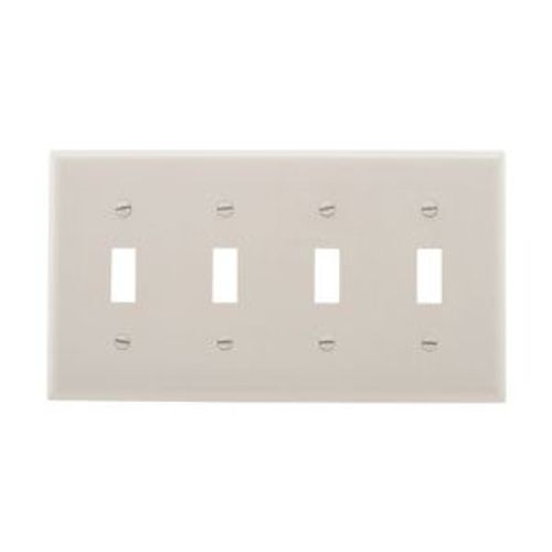 Main product image of Toggle Wallplate, White, Toggle Cutout, Nylon, Four- Gang, Standard, Ed Box, 5154W-BOX