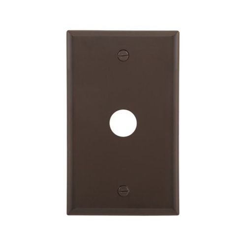 Main product image of Telephone And Coaxial Wallplate, Brown, 0.625" Hole Cutout, Nylon, Single-Gang, 5159B-BOX