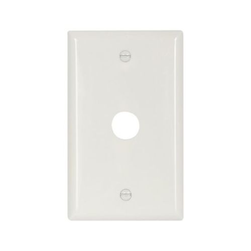 Main product image of Telephone And Coaxial Wallplate, White, 0.625" Hole Cutout, Nylon, Single-Gang, 5159W-BOX