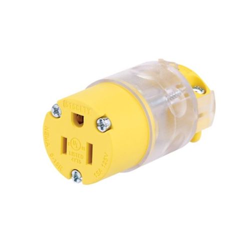 Main product image of Straight Blade Connector, Lighted/Power Indicating, #18-12 Awg 15A, 125V, 2-Pole 3-Wire, 515CLTY-F