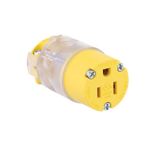 Main product image of Straight Blade Connector, Lighted/Power Indicating, #18-12 Awg 15A, 125V, 2-Pole 3-Wire, 515CLTY-F