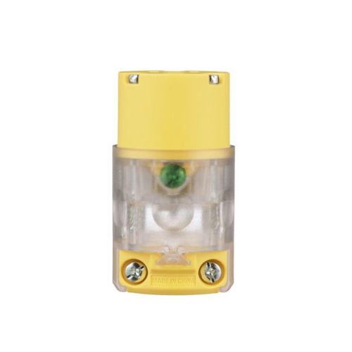 Main product image of Straight Blade Connector, Lighted/Power Indicating, #18-12 Awg 15A, 125V, 2-Pole 3-Wire, 515CLTY-F