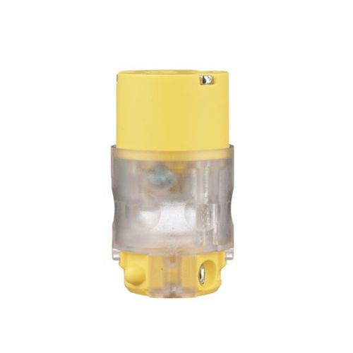Main product image of Straight Blade Connector, Lighted/Power Indicating, #18-12 Awg 15A, 125V, 2-Pole 3-Wire, 515CLTY-F