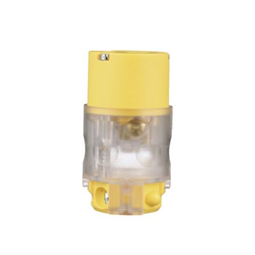 Main product image of Straight Blade Connector, Lighted/Power Indicating, #18-12 Awg 15A, 125V, 2-Pole 3-Wire, 515CLTY-F
