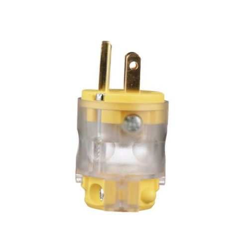 Main product image of Straight Blade Plug, Lighted/Power Indicating, #18-12 Awg 15A, 125V, 5-15P, 2-Pole 3-Wire, 515PLTY-F