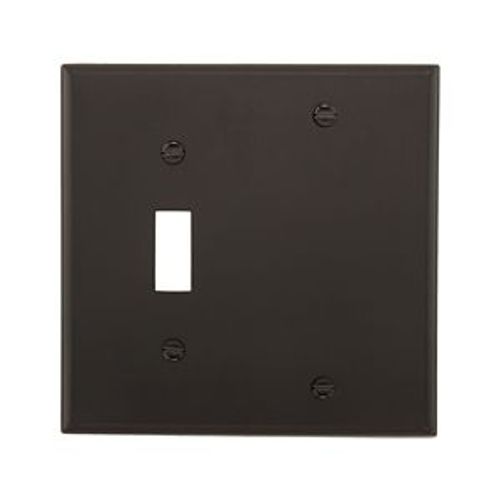 Main product image of Combination Wallplate, Black, Toggle, Blank Cutout, Nylon, Two- Gang, Standard, 5171BK
