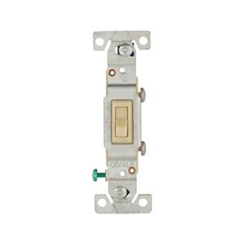 Main product image of Toggle Switch, #14-10 Awg 15A, 120V, Side Wire, Ivory, Load Type: Motor Control, Fan, 1-Pole, 5221-7V-BU