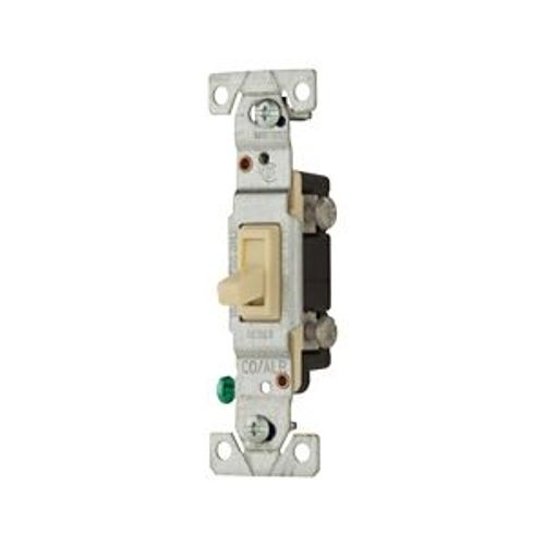 Main product image of Toggle Switch, #14-10 Awg 15A, 120V, Side Wire, Ivory, Load Type: Motor Control, Fan, 1-Pole, 5221-7V-BU