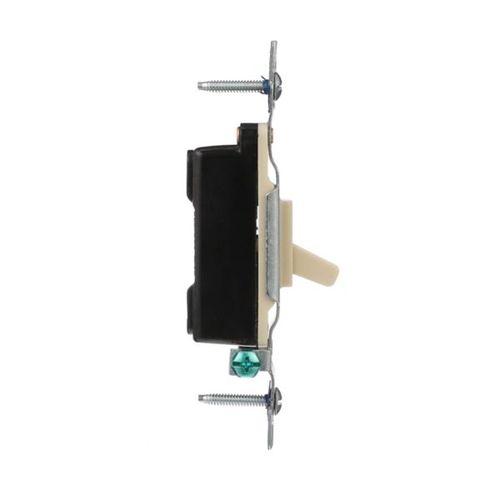 Main product image of Toggle Switch, #14-10 Awg 15A, 120V, Side Wire, Ivory, Load Type: Motor Control, Fan, 1-Pole, 5221-7V-BU