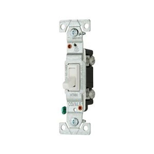 Main product image of Toggle Switch, #14-10 Awg 15A, 120V, Side Wire, Load Type: Motor Control, Fan, 1-Pole, 5221-7W-BU