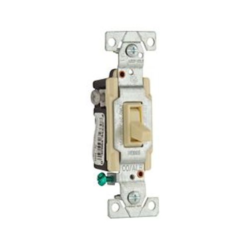 Main product image of Toggle Switch, 15A, Wall, 120V, Side Wire, Screw, Ivory, Three-Way, 5223-7V-BU