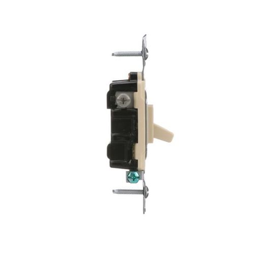 Main product image of Toggle Switch, 15A, Wall, 120V, Side Wire, Screw, Ivory, Three-Way, 5223-7V-BU