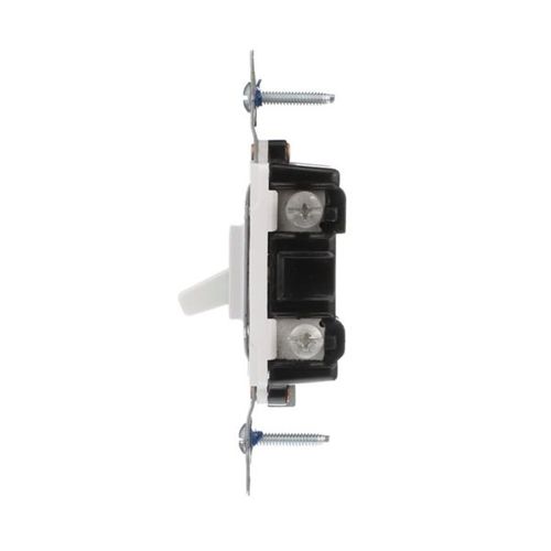 Main product image of Toggle Switch, 15A, Residential, Wall, 120V, Side Wire, Screw, White, Three-Way, 5223-7W-BU