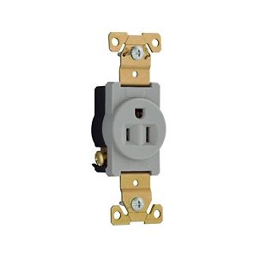 Main product image of Arrow Hart Industrial Single Receptacle, #14-10 Awg 15A 125V, Gray, High-Impact Nylon Face, 5261GY