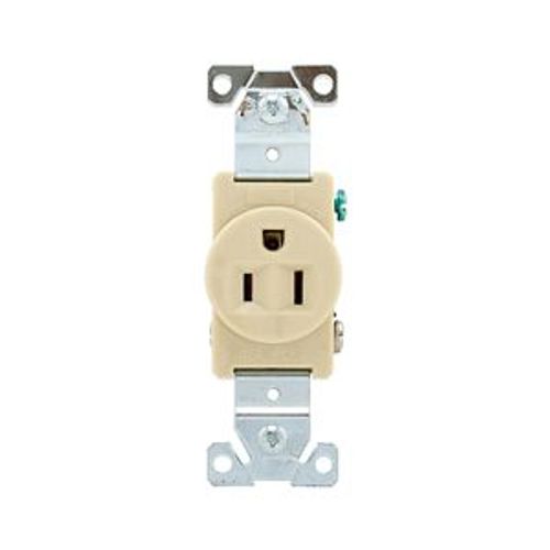 Main product image of Arrow Hart Industrial Single Receptacle, #14-10 Awg 15A 125V, Ivory, High-Impact Nylon Face, 5261V