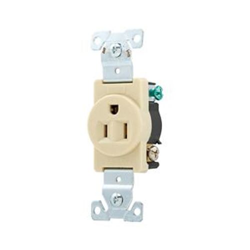 Main product image of Arrow Hart Industrial Single Receptacle, #14-10 Awg 15A 125V, Ivory, High-Impact Nylon Face, 5261V