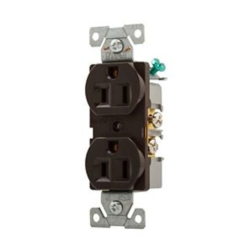 Main product image of Arrow Hart Heavy-Duty Industrial Duplex Receptacle, #14-10 Awg 15A 125V, Brown Face, Duplex, 5262B