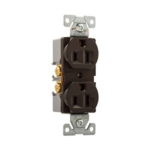 Main product image of Arrow Hart Heavy-Duty Industrial Duplex Receptacle, #14-10 Awg 15A 125V, Brown Face, Duplex, 5262B